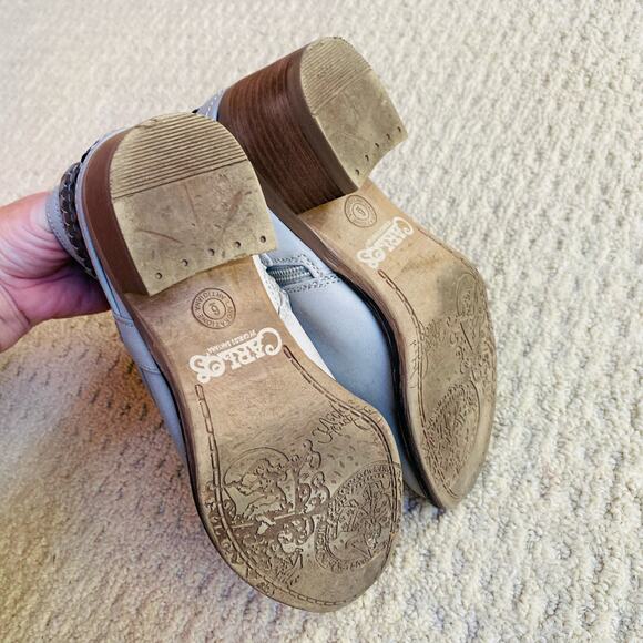 Carlos ankle boots zipper US 6M embellished gray booties biker southwestern - Picture 9 of 10